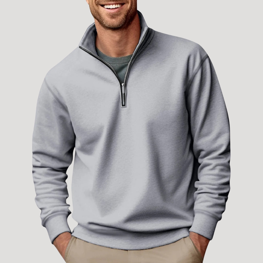 Effortless Men's Sweatshirt, Relaxed Fit Quarter Zip 3
