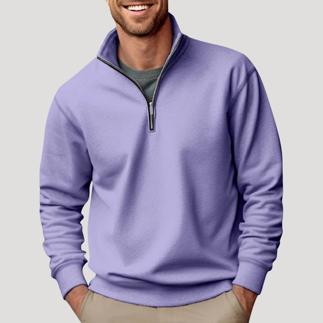 Effortless Men's Sweatshirt, Relaxed Fit Quarter Zip 5