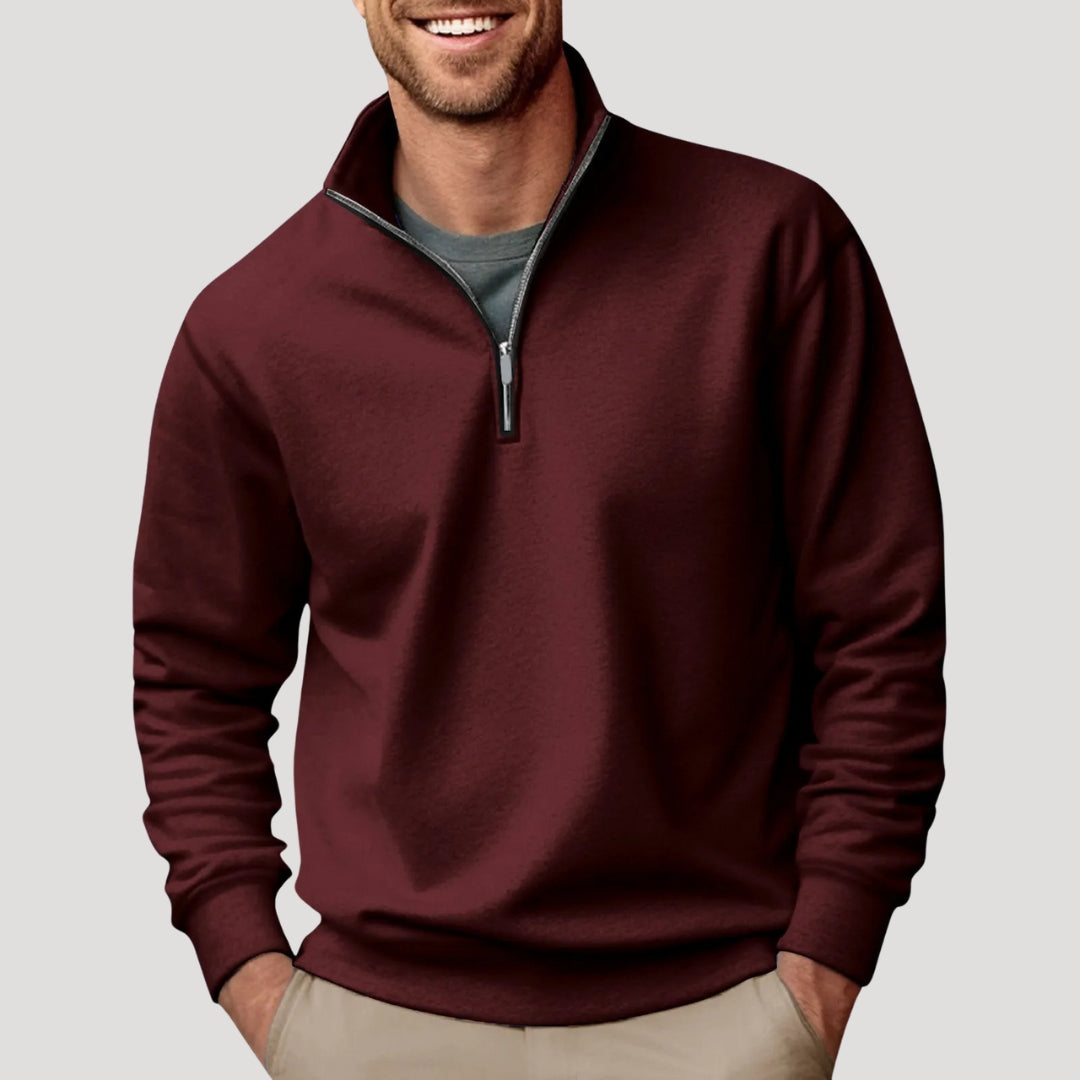 Effortless Men's Sweatshirt, Relaxed Fit Quarter Zip 6