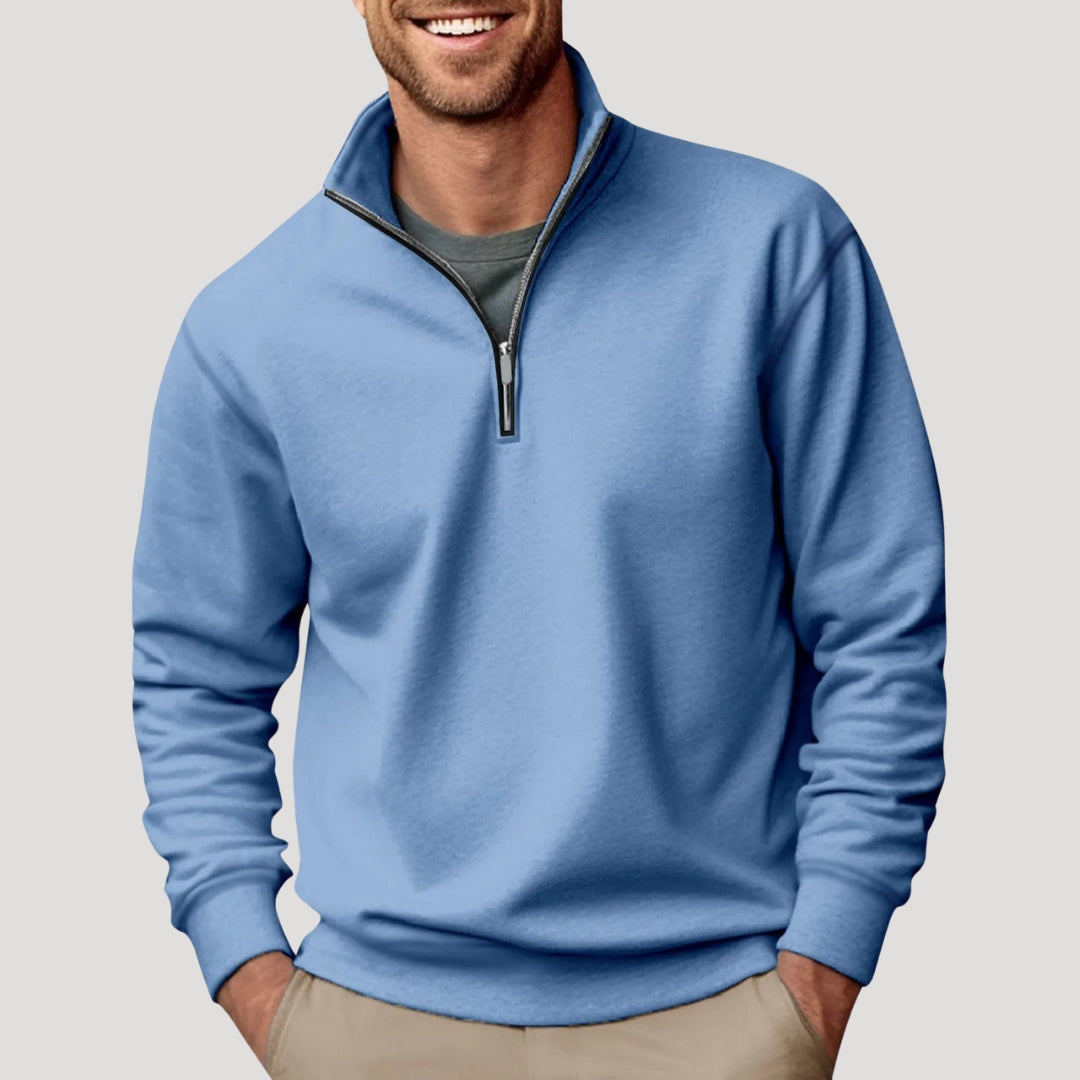 Effortless Men's Sweatshirt, Relaxed Fit Quarter Zip 7