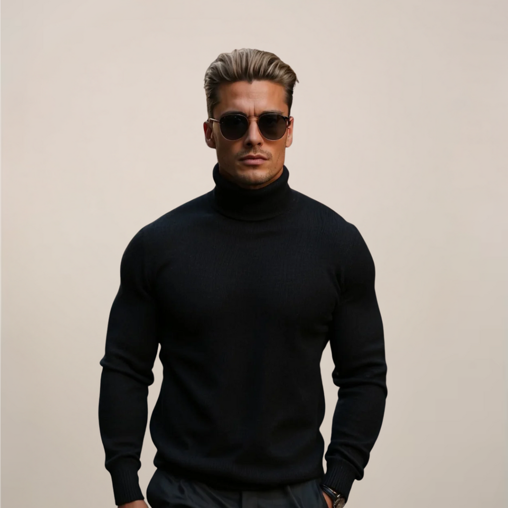 Effortless Men's Turtleneck Sweater Slim Fit 1
