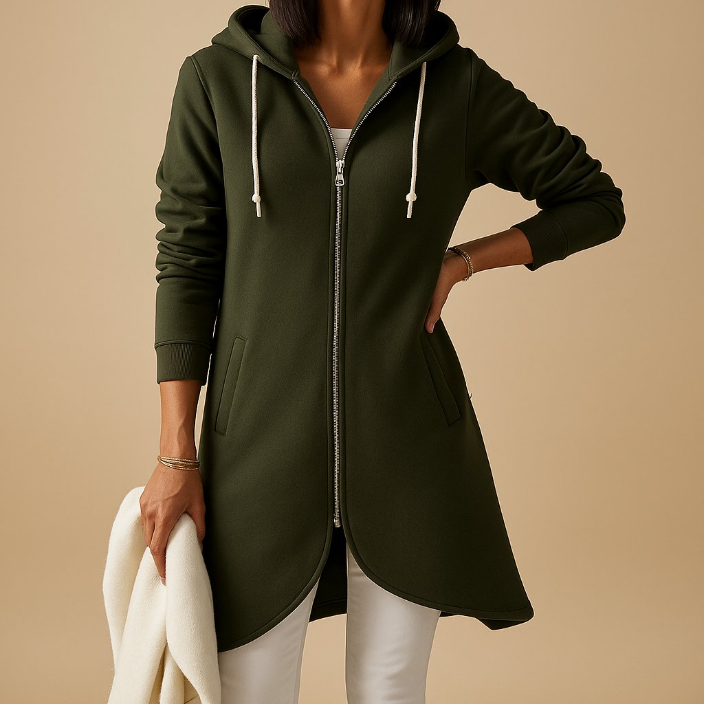 Effortless Women's Long Cardigan With Open Knit 2