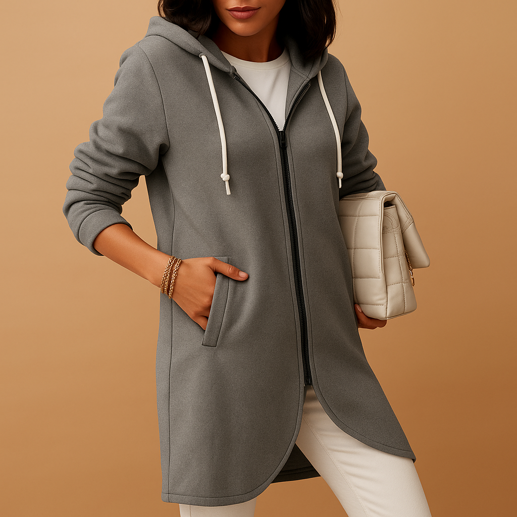 Effortless Women's Long Cardigan With Open Knit 3