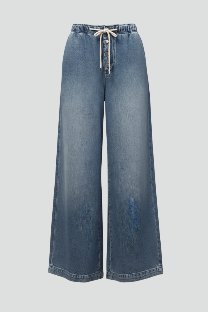 Effortless Women's Wide Leg Distressed Jeans 1