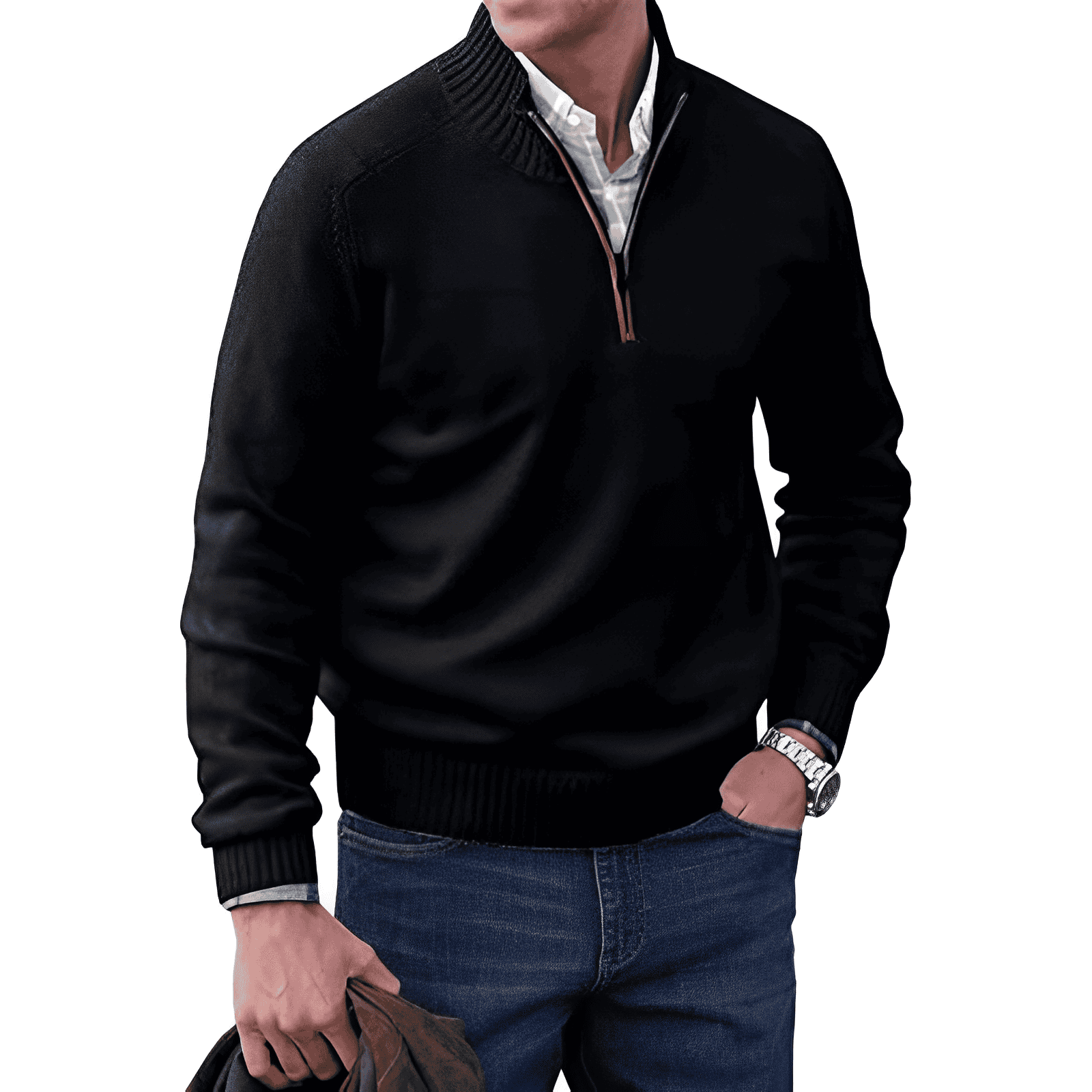 Effortless Zip-Up Sweater, Relaxed Fit, Casual Style 1