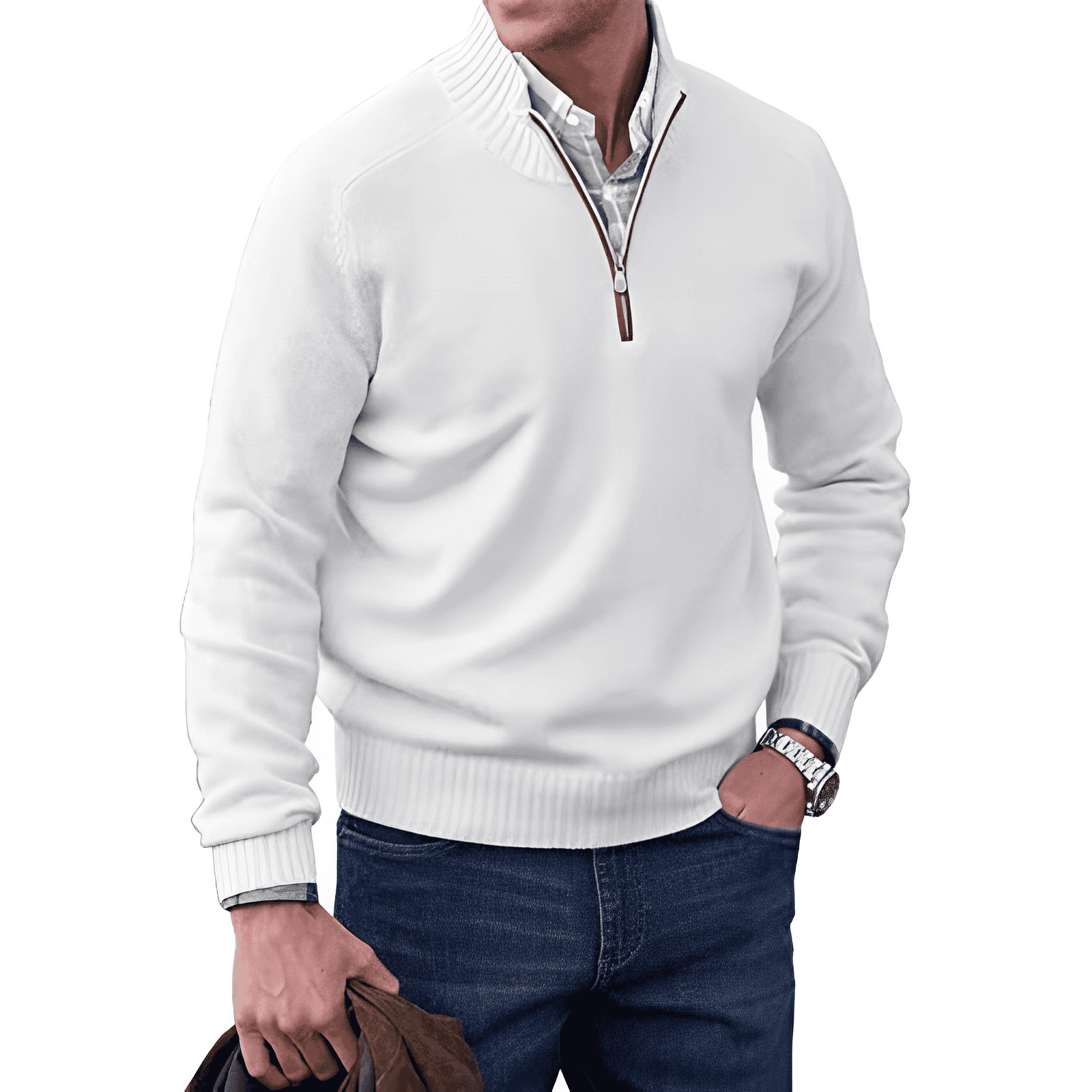 Effortless Zip-Up Sweater, Relaxed Fit, Casual Style 10