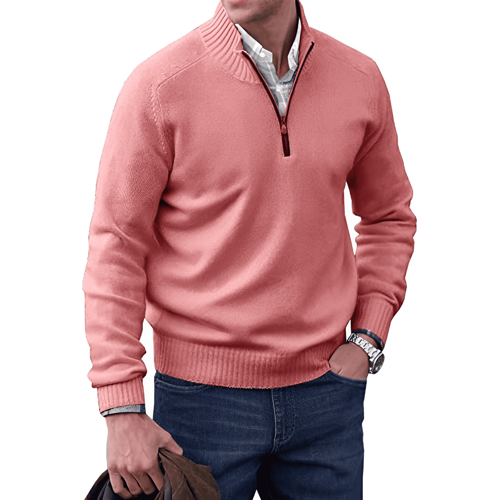 Effortless Zip-Up Sweater, Relaxed Fit, Casual Style 3
