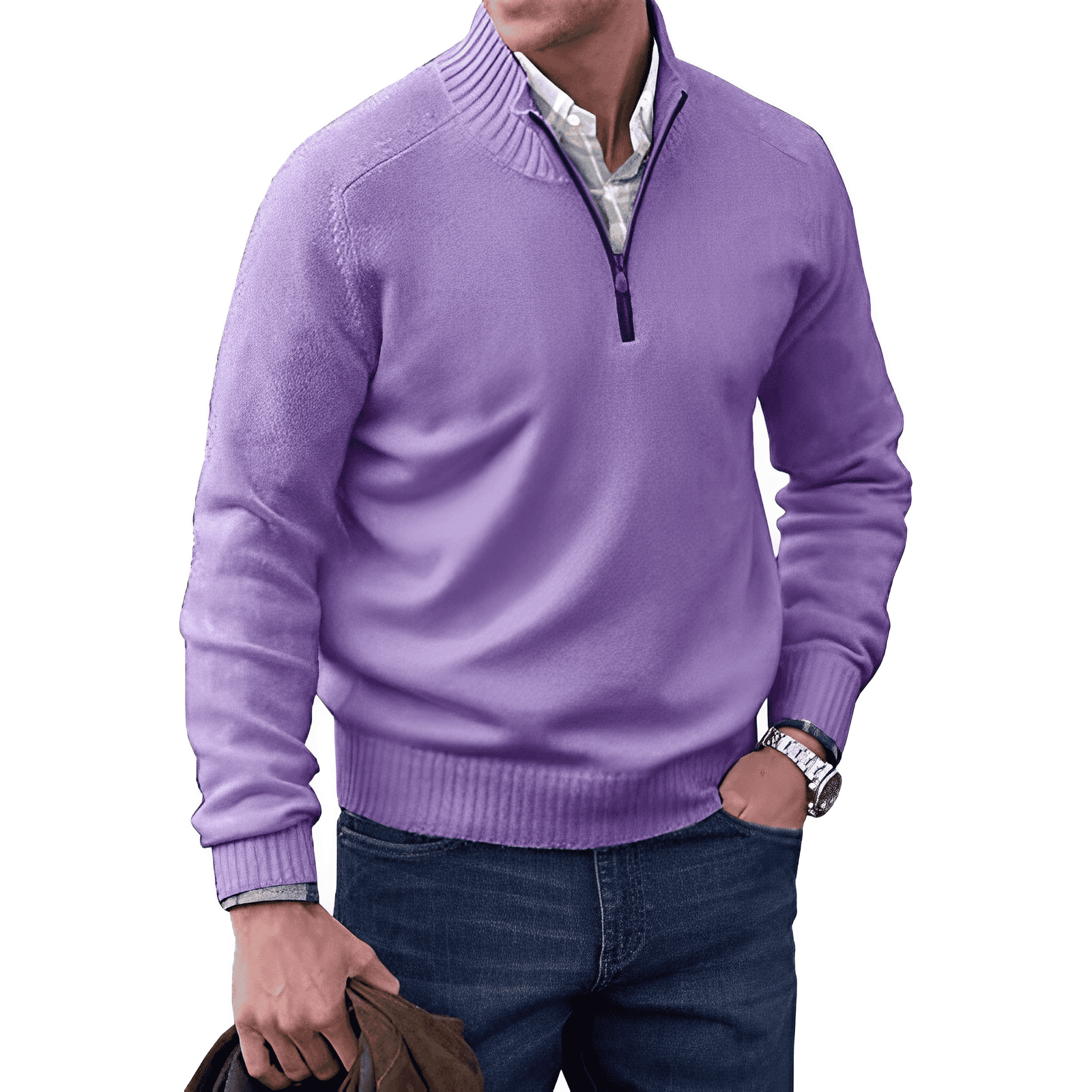 Effortless Zip-Up Sweater, Relaxed Fit, Casual Style 4