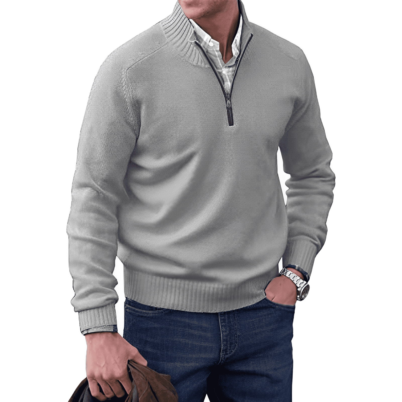 Effortless Zip-Up Sweater, Relaxed Fit, Casual Style 6
