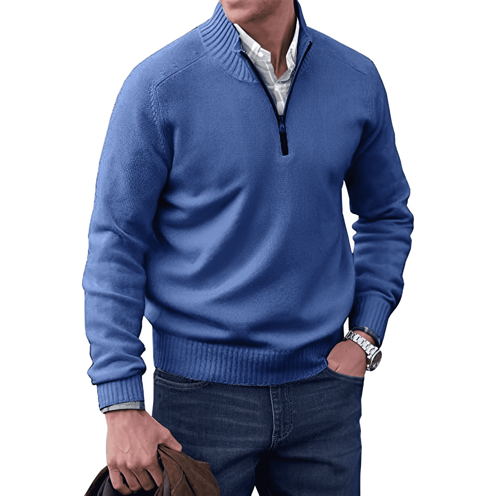 Effortless Zip-Up Sweater, Relaxed Fit, Casual Style 9