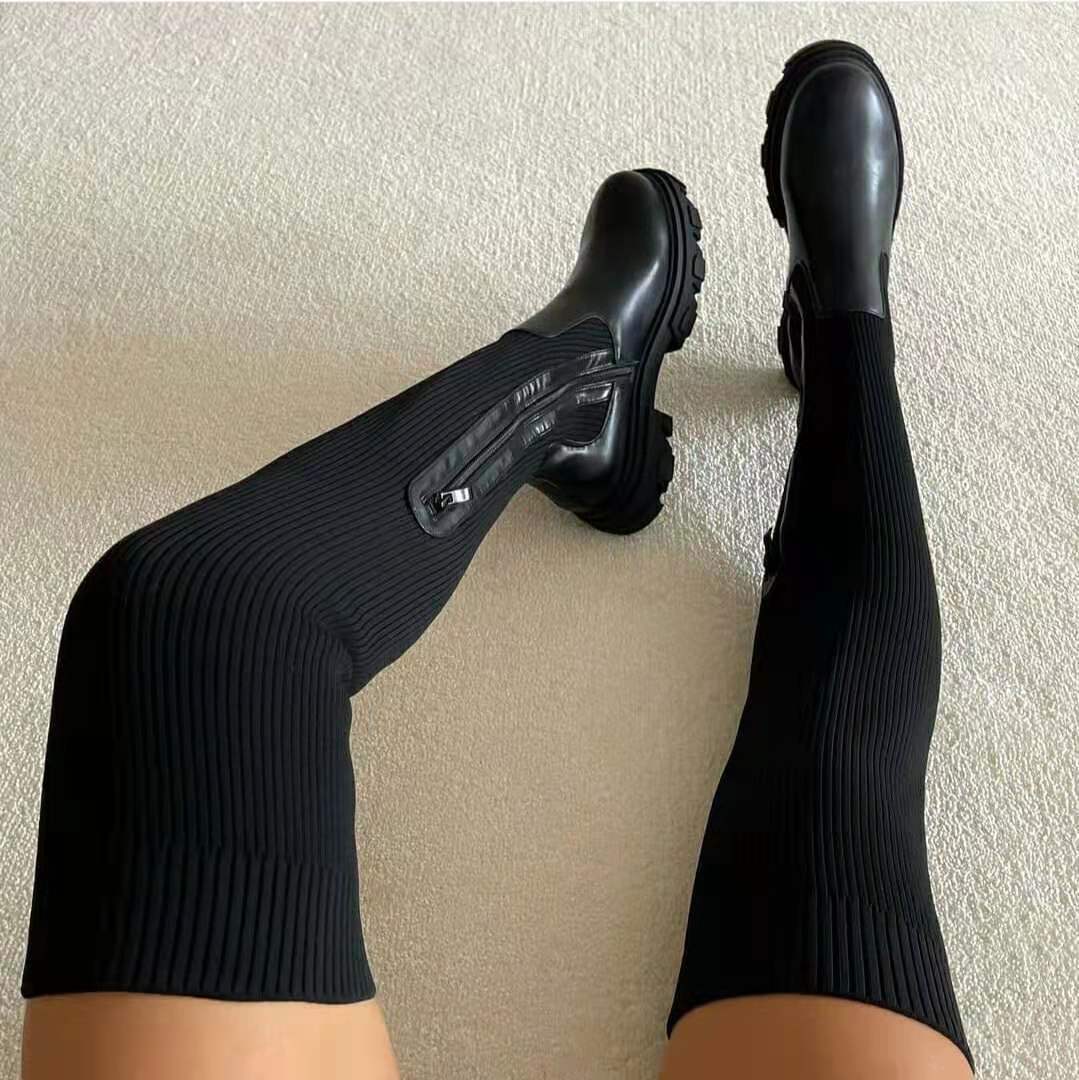 Elegant Black Knee High Boots for Women 0