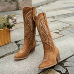 Elegant Cowboy Boots With Block Heel For Women 0