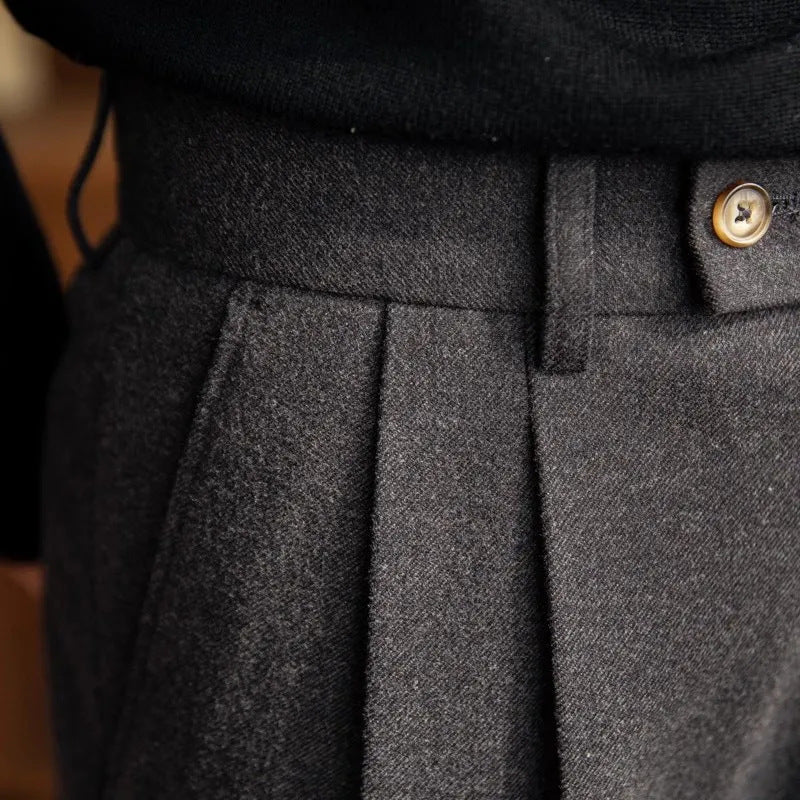 Elegant High Waisted Pleated Trousers For Summer 1