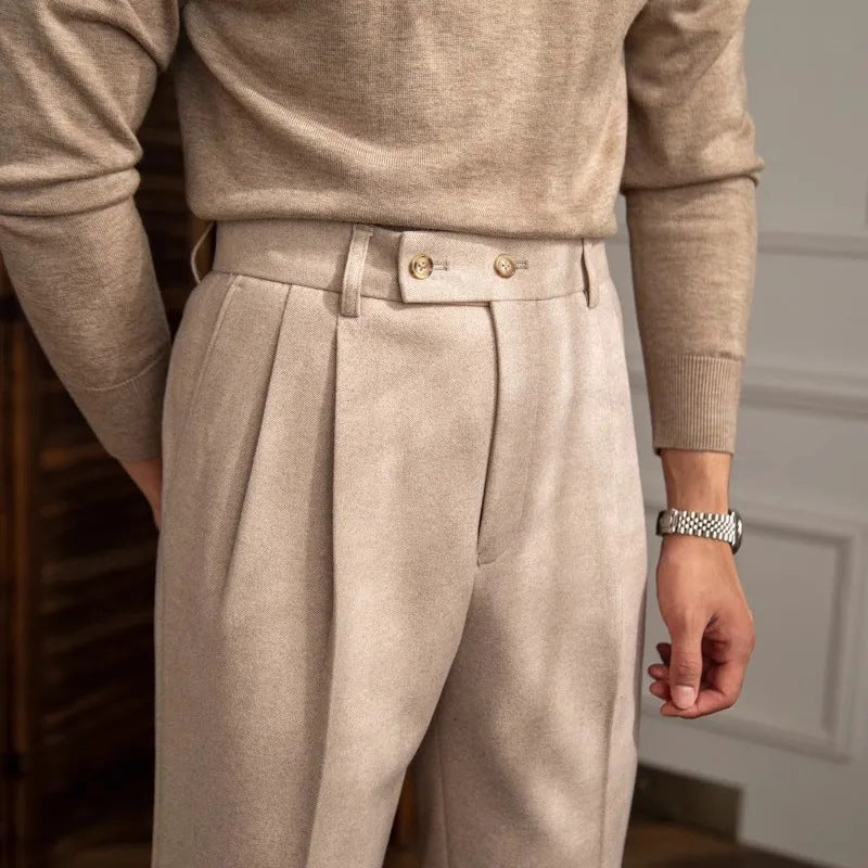 Elegant High Waisted Pleated Trousers For Summer 2
