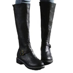 Elegant Knee High Boots With Buckle Detail 4