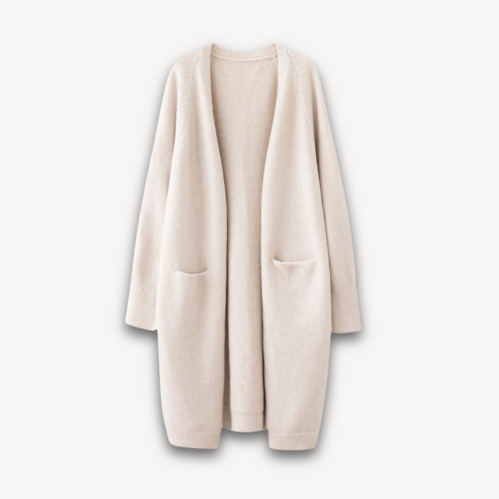 Elegant Long Cardigan With Side Pockets 0