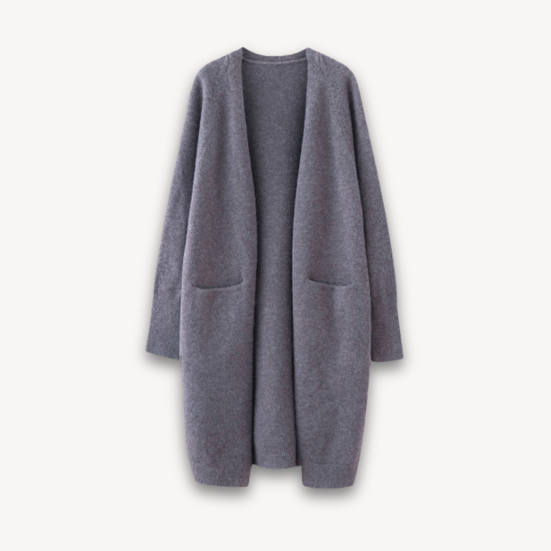Elegant Long Cardigan With Side Pockets 3