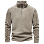 Elegant Men's Fleece Jumper With Stand Collar 0