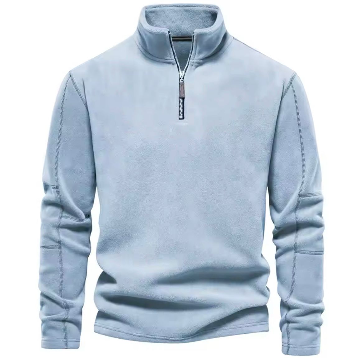 Elegant Men's Fleece Jumper With Stand Collar 3