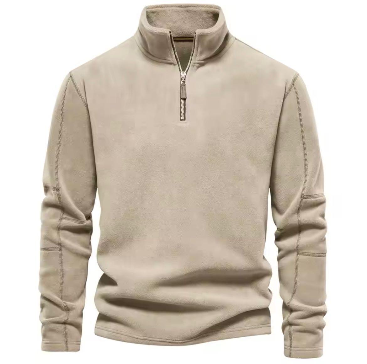 Elegant Men's Fleece Jumper With Stand Collar 4