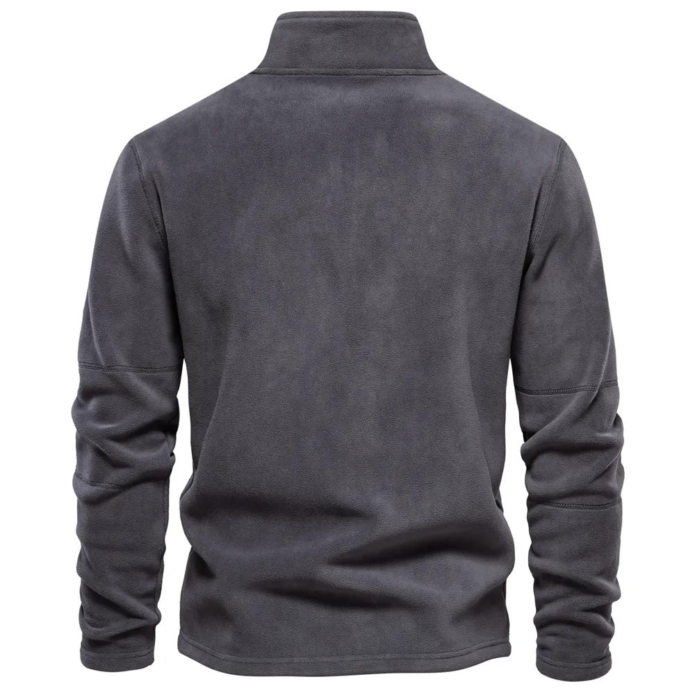 Elegant Men's Fleece Jumper With Stand Collar 6