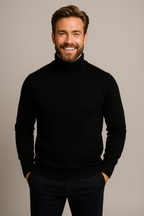 Elegant Men's Jumper with Roll Neck Knitwear 2