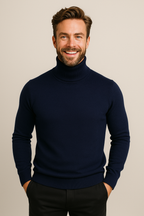 Elegant Men's Jumper with Roll Neck Knitwear 4