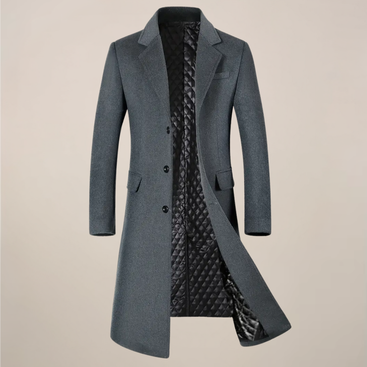 Elegant Men's Long Coat With Tailored Fit 1
