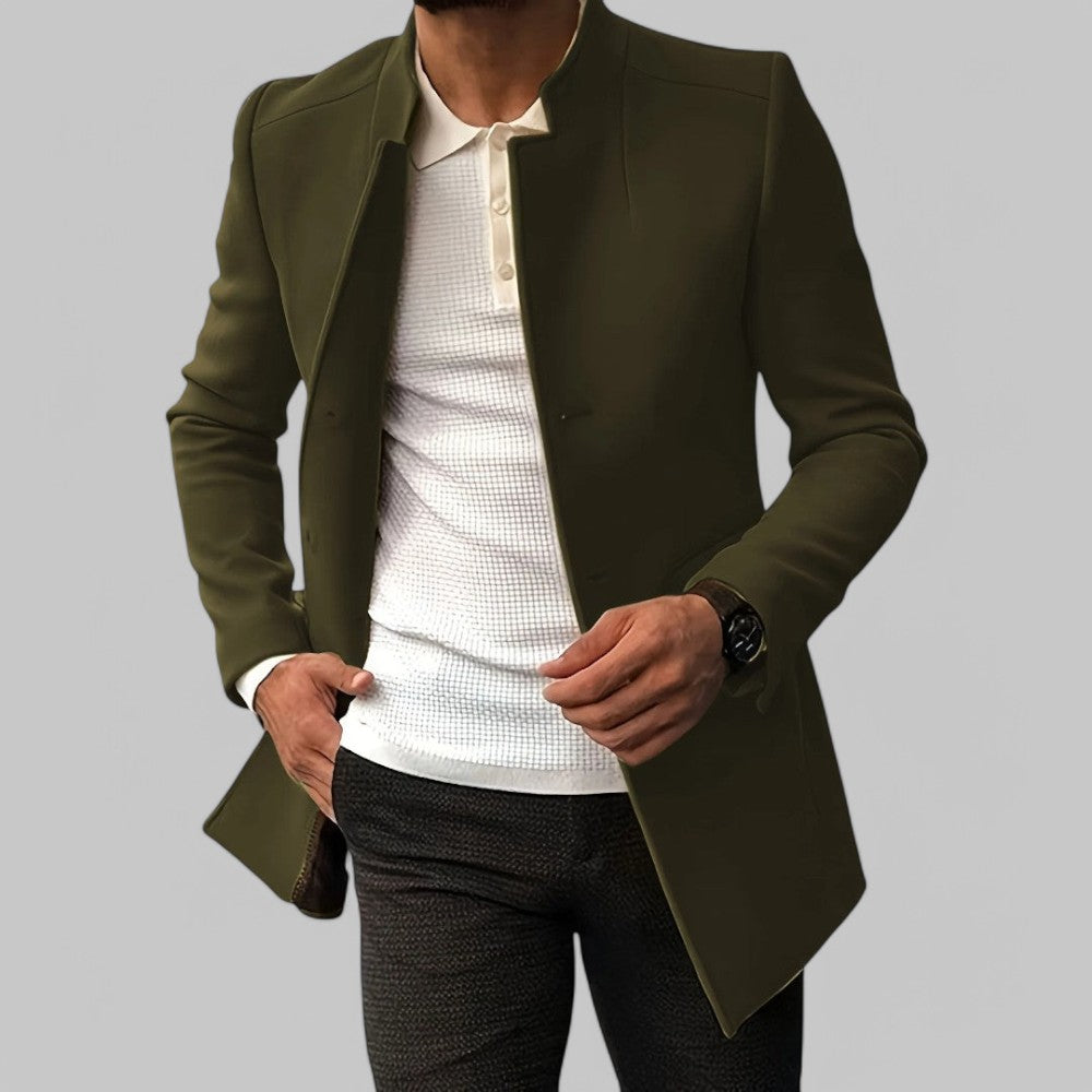 Elegant Men's Overcoat Slim Fit Minimalist Design 11