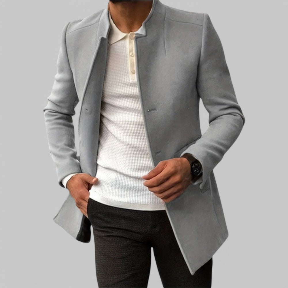 Elegant Men's Overcoat Slim Fit Minimalist Design 5