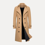 Elegant Men's Overcoat With Peak Lapels 0