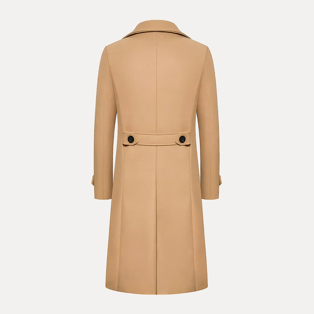 Elegant Men's Overcoat With Peak Lapels 1