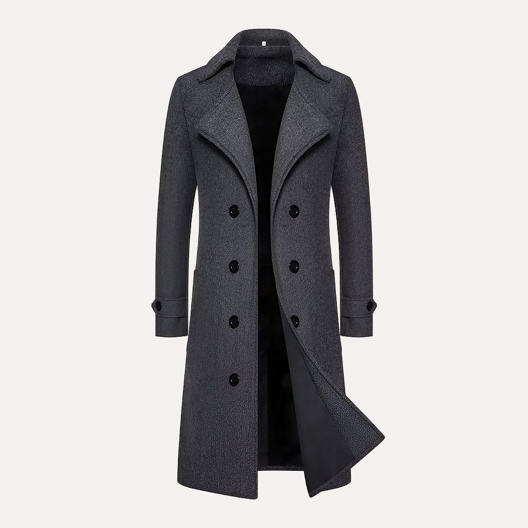 Elegant Men's Overcoat With Peak Lapels 4