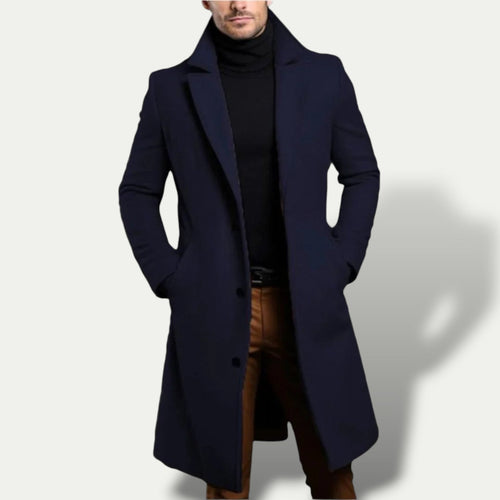Elegant Men's Overcoat With Structured Shoulders 0
