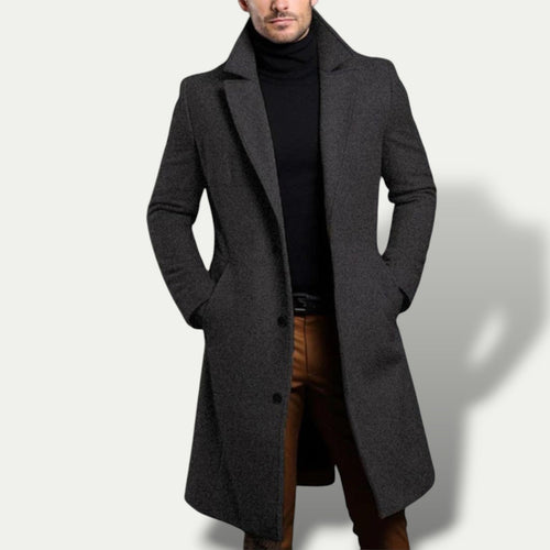 Elegant Men's Overcoat With Structured Shoulders 1