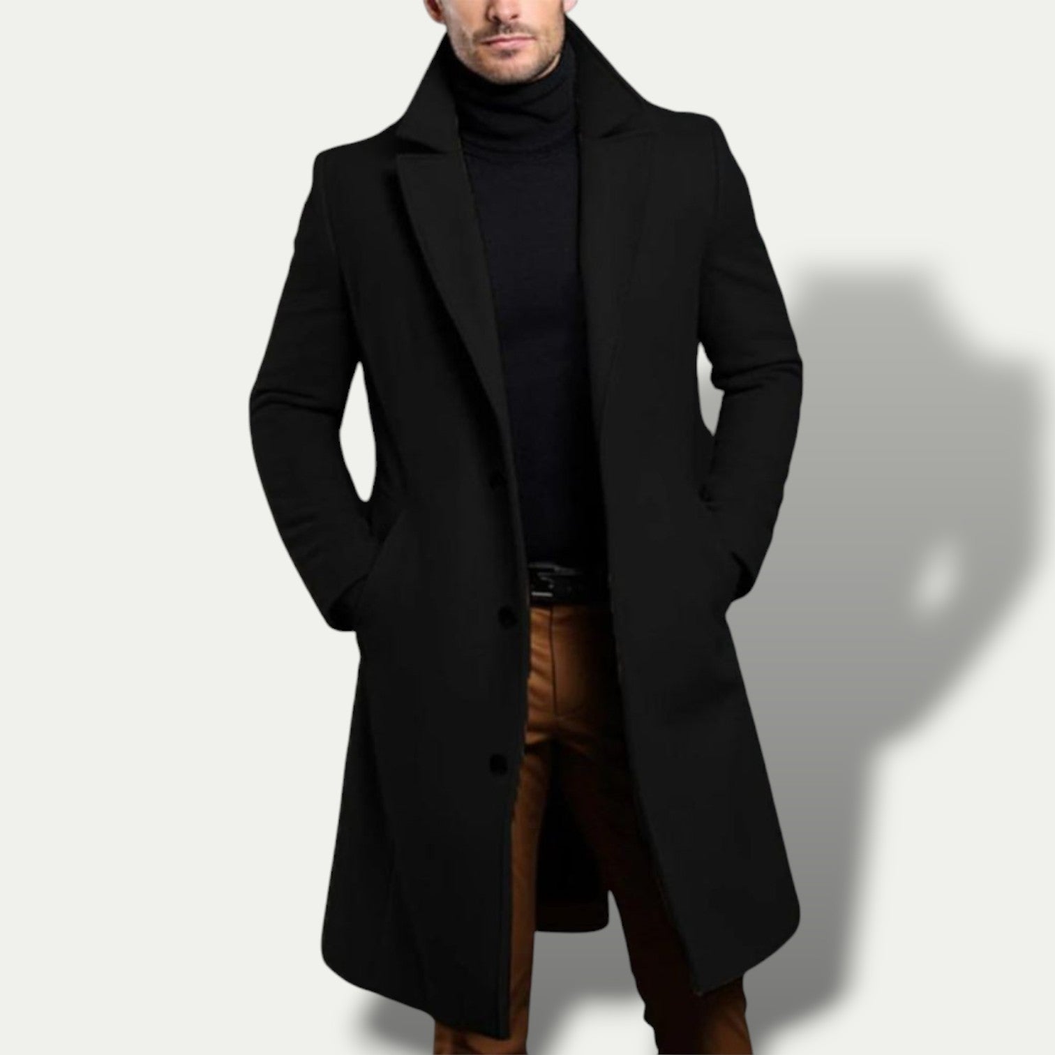 Elegant Men's Overcoat With Structured Shoulders 3