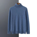 Elegant Men's Turtleneck Sweater Slim Fit Blue 0