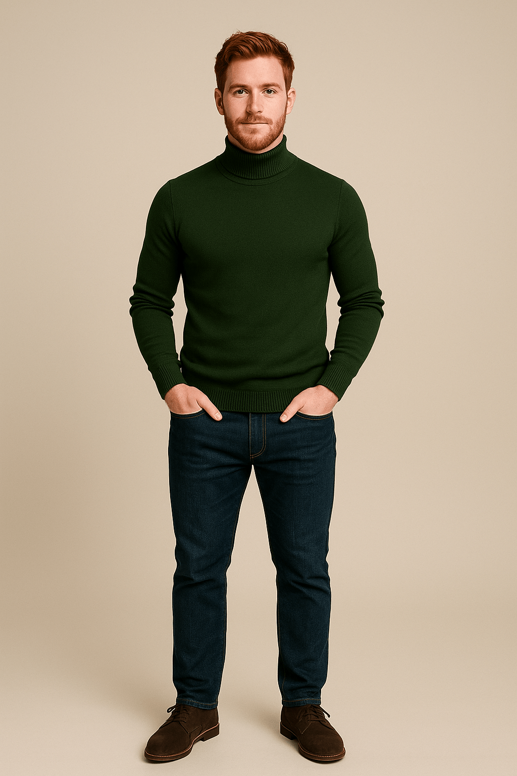 Elegant Men's Turtleneck Sweater Slim Fit Design 5