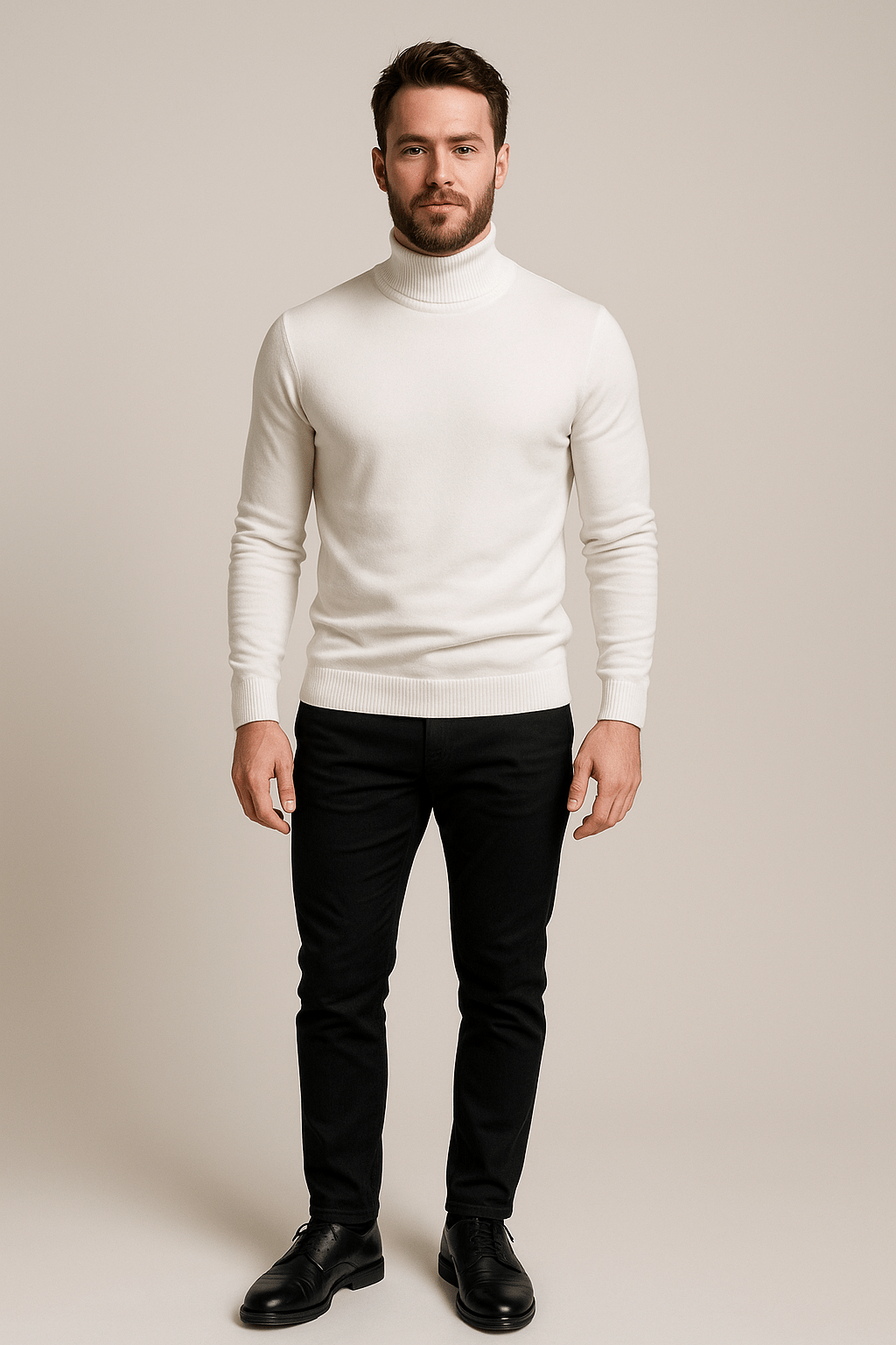 Elegant Men's Turtleneck Sweater Slim Fit Design 6