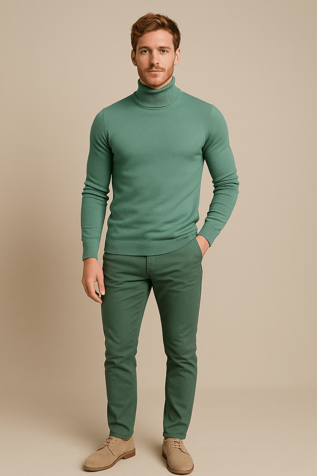 Elegant Men's Turtleneck Sweater Slim Fit Design 7