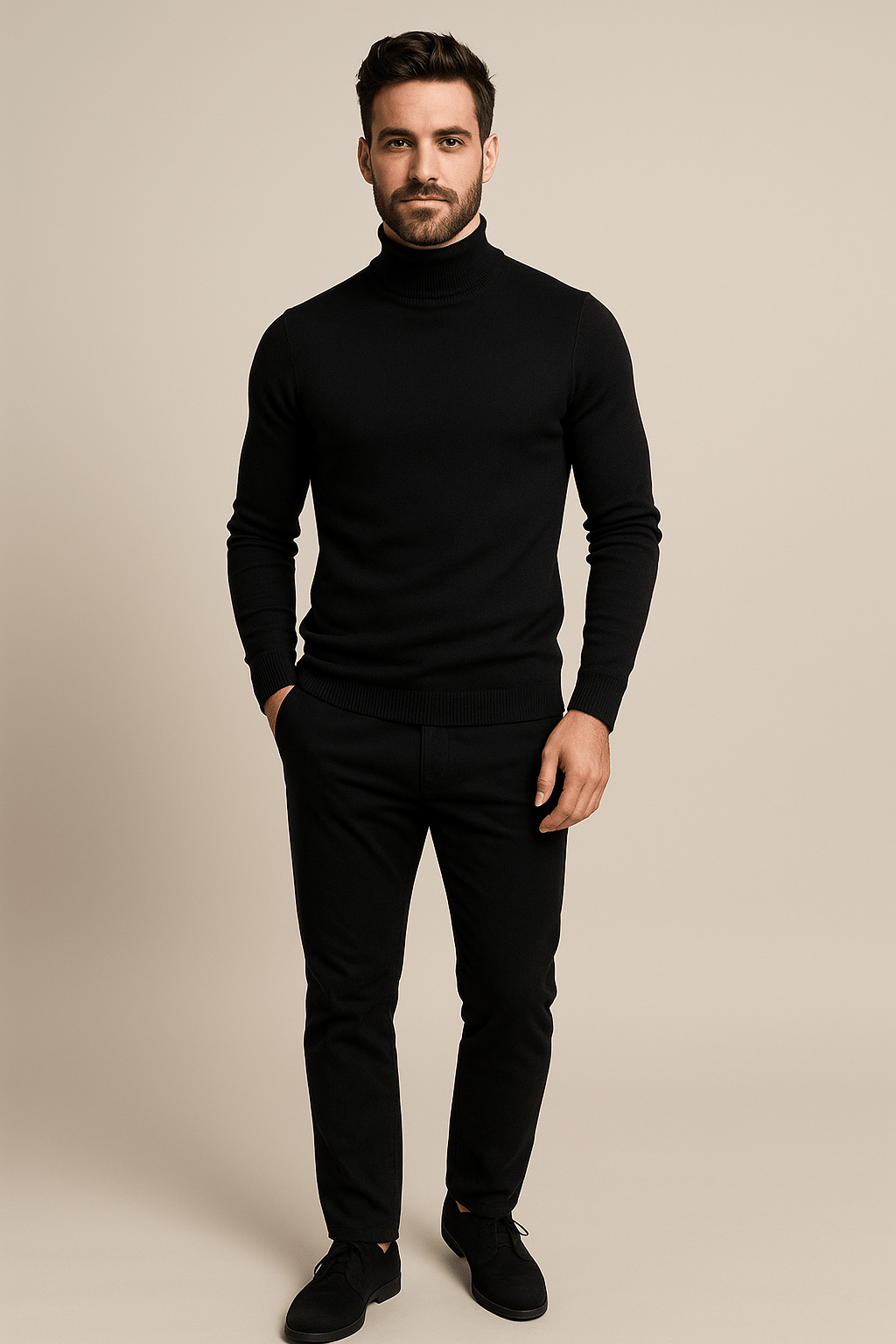 Elegant Men's Turtleneck Sweater Slim Fit Design 8