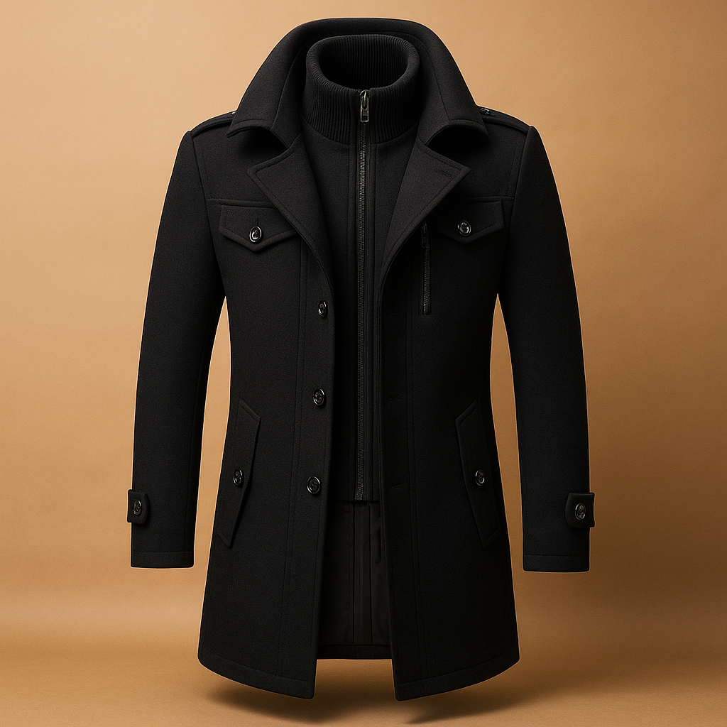Elegant Men's Winter Coat Slim Fit Two-Piece 0