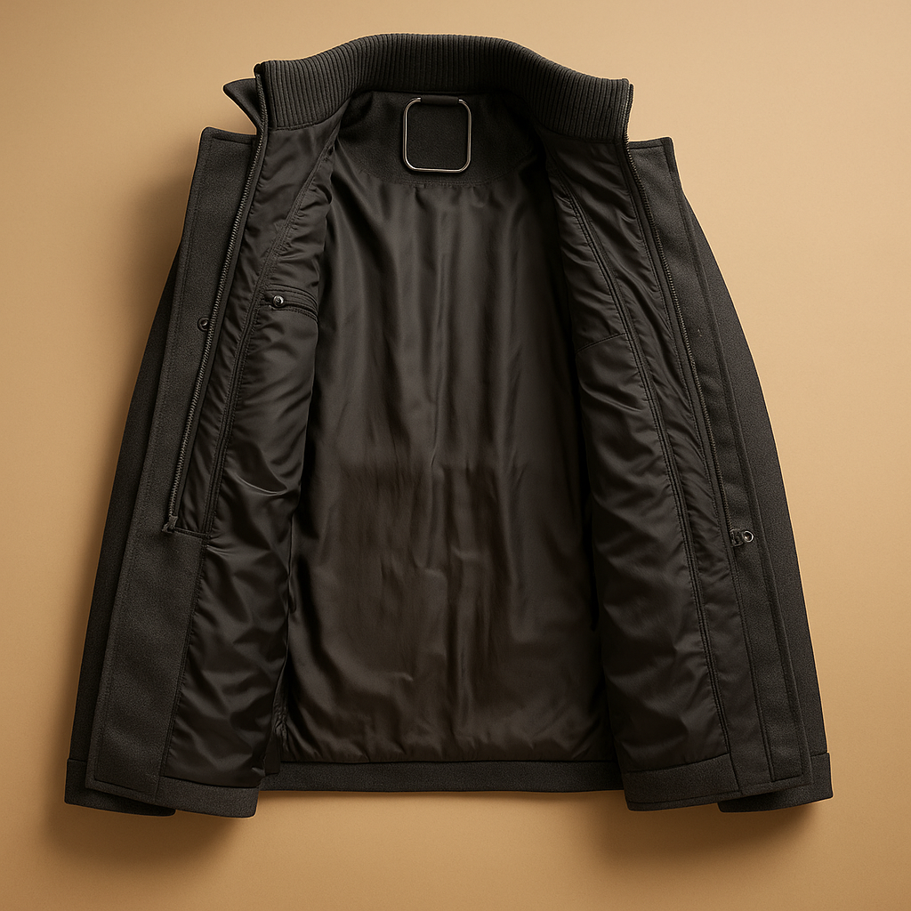 Elegant Men's Winter Coat Slim Fit Two-Piece 1