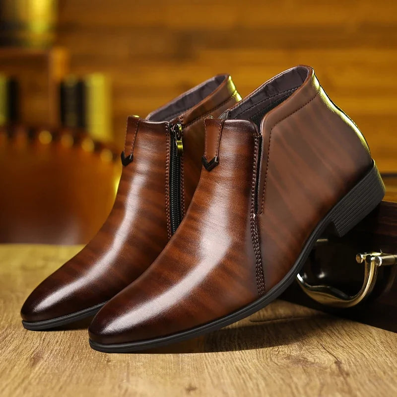 Elegant Retro Ankle Boots With Polished Finish 0