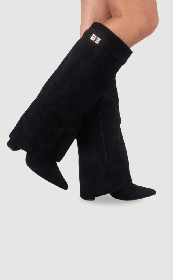 Elegant Thigh High Boots With Chic Buckle Detail 0