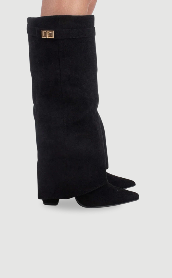 Elegant Thigh High Boots With Chic Buckle Detail 1