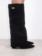 Elegant Thigh High Boots With Chic Buckle Detail 2