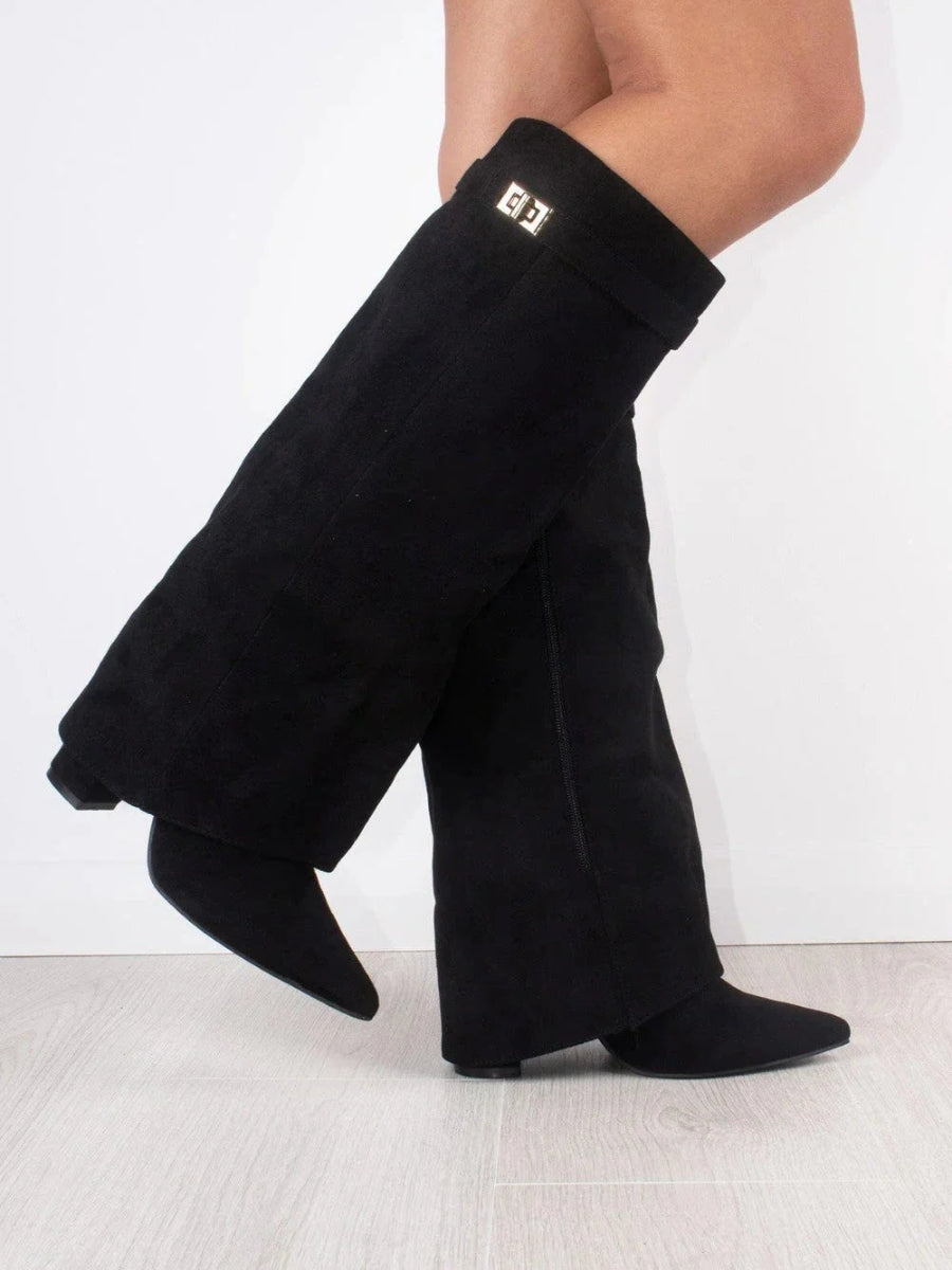 Elegant Thigh High Boots With Chic Buckle Detail 3
