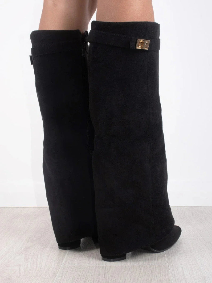Elegant Thigh High Boots With Chic Buckle Detail 5
