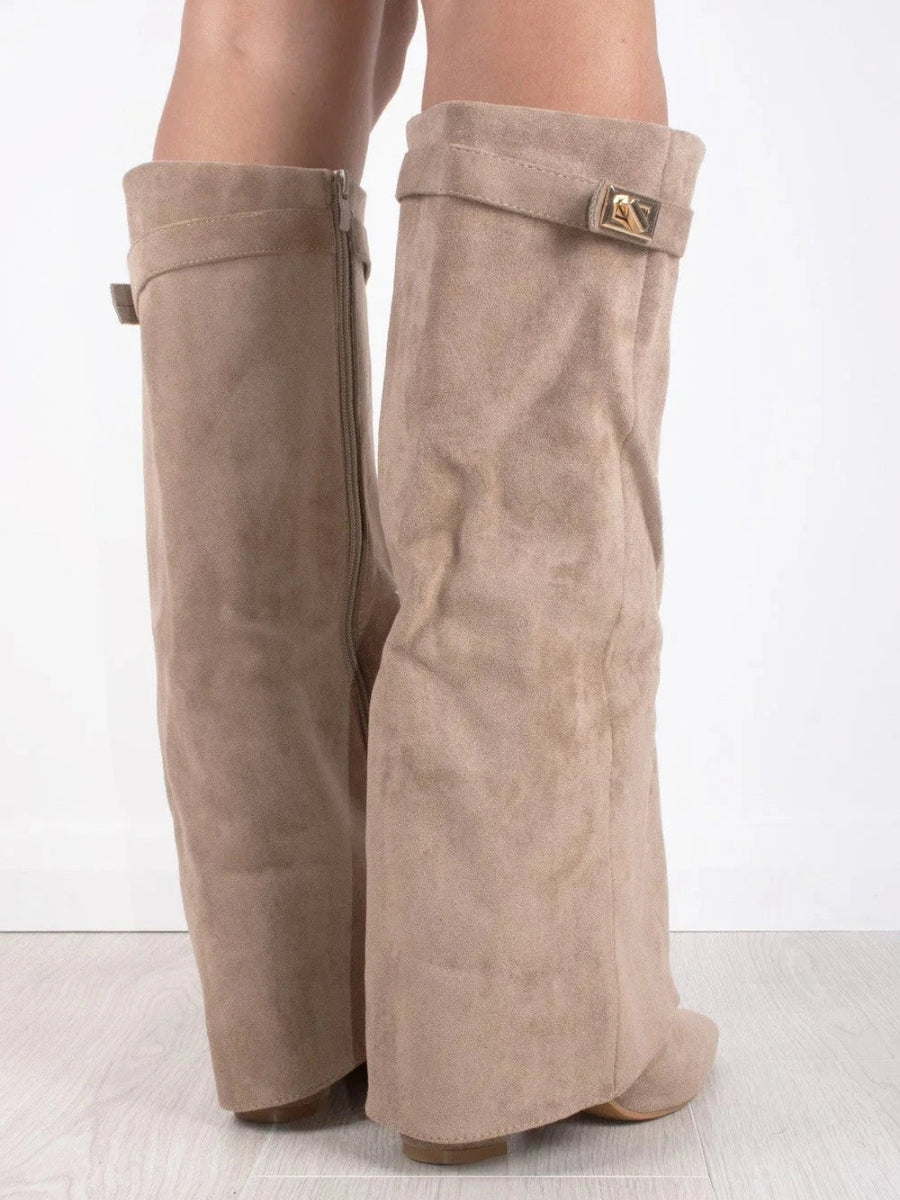 Elegant Thigh High Boots With Chic Buckle Detail 8